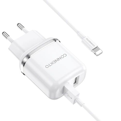 סט טעינה הכולל ראש מטען מהיר 2 יציאות USB-A וכבל USB-A ל-Lightning