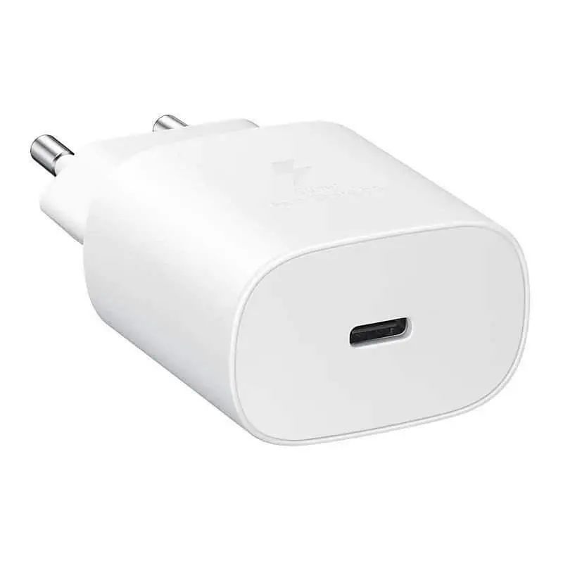ראש מטען קיר סמסונג USB-C, טעינה מהירה 25W, לבן
