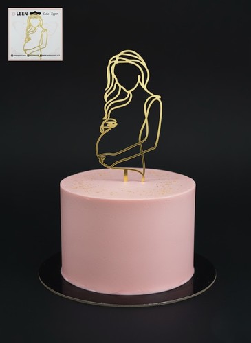 LE7030 טופר לעוגה pregnant woman זהב 