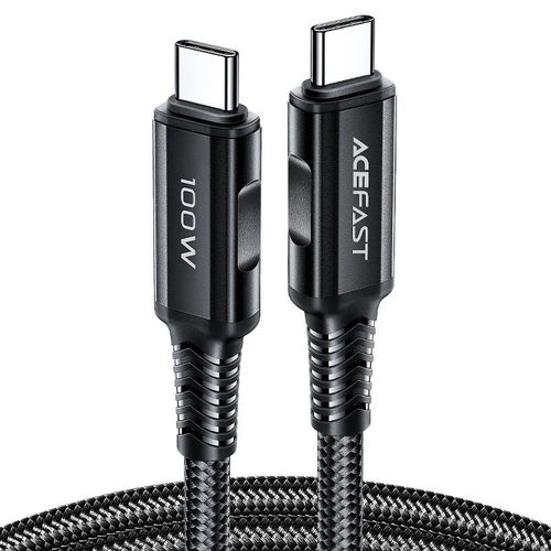 כבל סנכרון וטעינה מהירה USB-C ל-USB-C בחיפוי קלוע, ,תומך בטעינה מהירה עד 100W, אורך 2 מטר