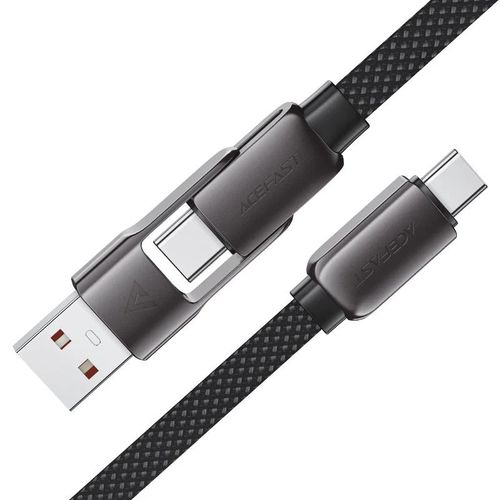 כבל סנכרון וטעינה USB-A/USB-C ל-USB-C, תומך טעינה מהירה, 1.2 מטר