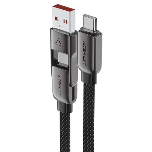 כבל סנכרון וטעינה USB-A/USB-C ל-USB-C, תומך טעינה מהירה, 1.2 מטר