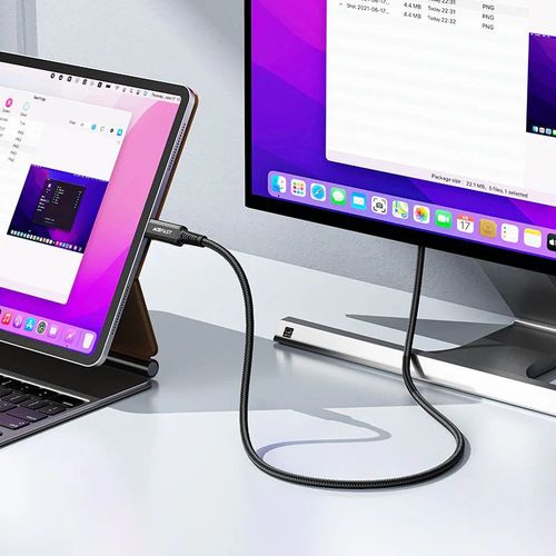 כבל HDMI איכותי, USB-C ל-HDTV 4K, סגסוגת אלומיניום, חיפוי קלוע, 1.8 מטר