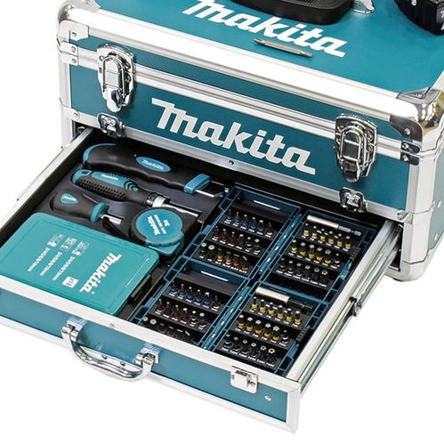 ארגז מקיטה אלומניום עם מגירת ביטים ומקדחים Makita