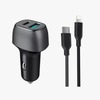 מטען לרכב מהיר עם כבל Iphone to Type c + PD25W+QC18W מבית MIRACASE