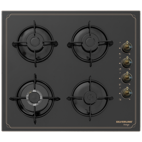 כיריים 4 להבות 60 ס״מ כפרי SOL FM-227B BLACK