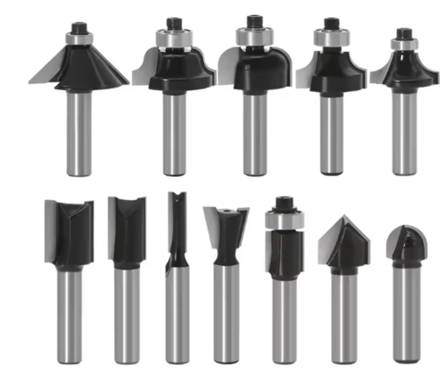 סט 12 יחידות כרסומי עץ 1/4''  לרוטר במזוודת עץ KO-12-SET KRAUSS