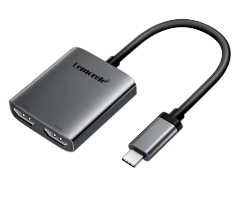 מתאם איכותי TYPE C זכר ל2 נקבות HDMI 4K 60HZ