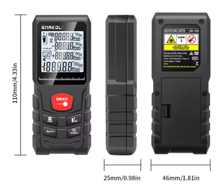 מד טווח לייזר עד 50 מטר דגם SK-50A PRO
