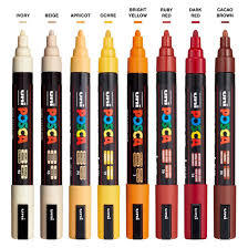 חדש! סט 8 טושי פוסקה בגוונים חמים  Posca  PC-5M WARM COLORS