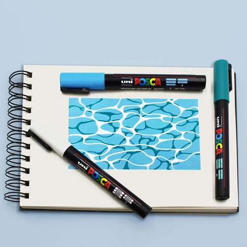 חדש! סט 8 טושי פוסקה בגוונים חמים  Posca  PC-5M COOL COLORS