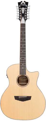 גיטרה אקוסטית 12 מיתרים מוגברת D'Angelico PREMIER FULTON LS SATIN NATURAL CUTAWAY