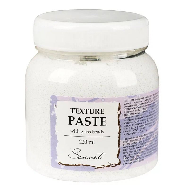 משחת עיצוב עם כדורי זכוכית קטנטנים 220 מ"ל SONET PASTE TEXTURE WITH GLASS BEADS