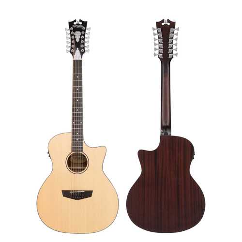 גיטרה אקוסטית 12 מיתרים מוגברת D'Angelico PREMIER FULTON LS SATIN NATURAL CUTAWAY