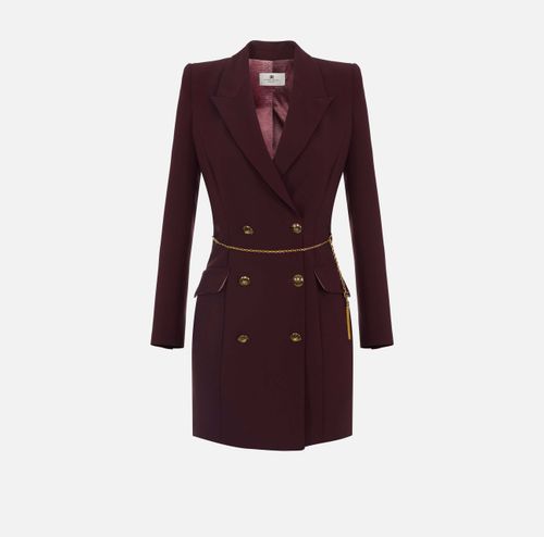Dress in lightweight crêpe fabric with jewel chain