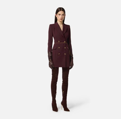 Dress in lightweight crêpe fabric with jewel chain