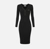 Dress in ribbed knit fabric with breast pocket