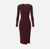 Viscose knit dress with jewel cufflinks