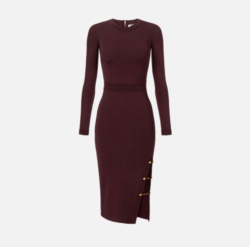 Viscose knit dress with jewel cufflinks