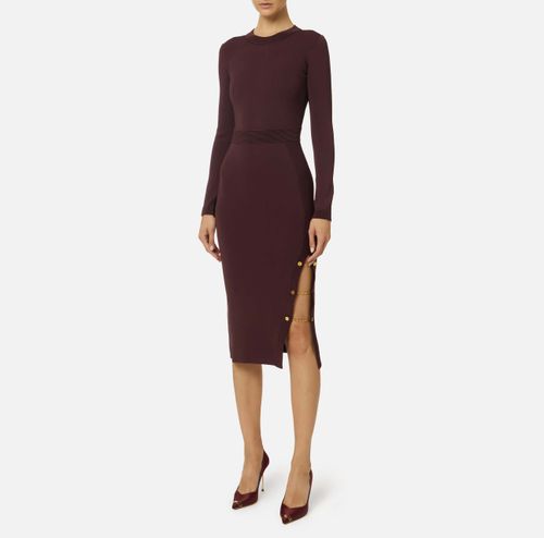 Viscose knit dress with jewel cufflinks