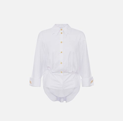 Cotton jacquard poplin shirt