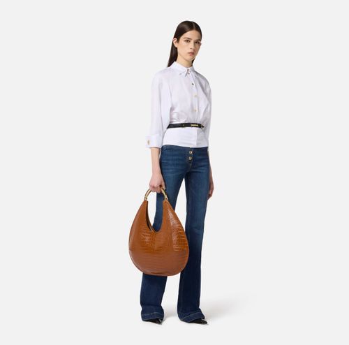 Cotton jacquard poplin shirt