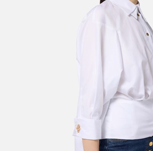 Cotton jacquard poplin shirt