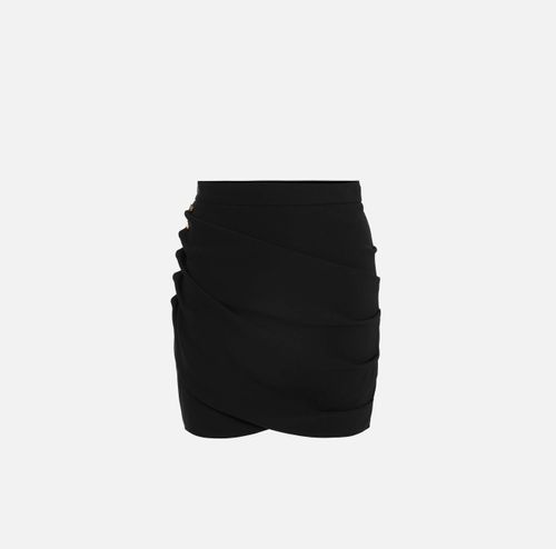 Skirt in lightweight crêpe fabric with jewel buttons