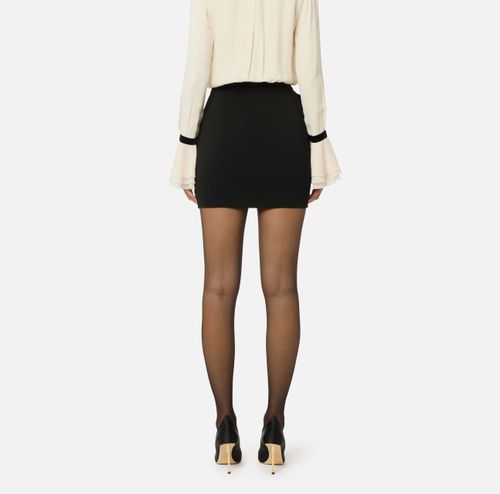 Skirt in lightweight crêpe fabric with jewel buttons