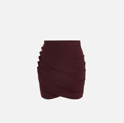 Skirt in lightweight crêpe fabric with jewel buttons