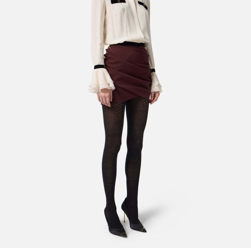 Skirt in lightweight crêpe fabric with jewel buttons