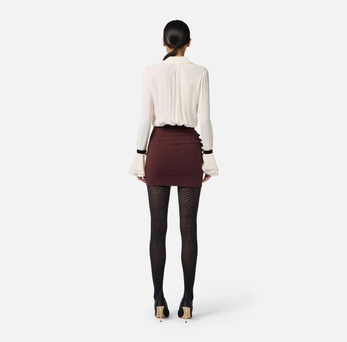 Skirt in lightweight crêpe fabric with jewel buttons