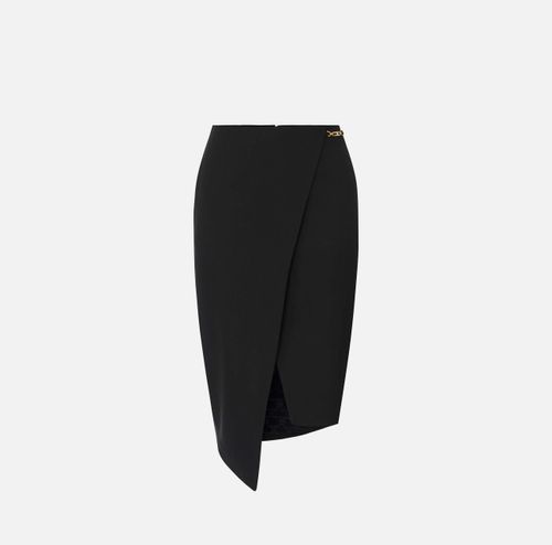 Skirt in crêpe fabric with jewel detail