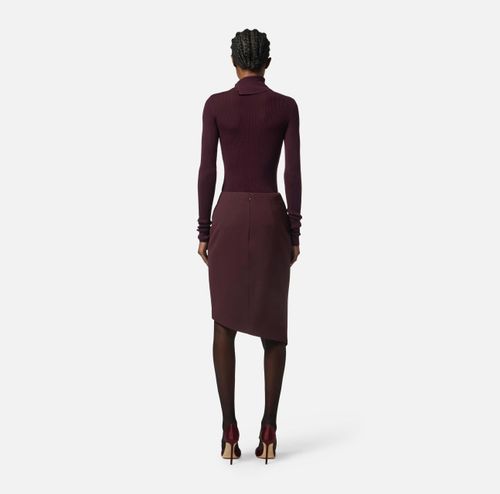 Skirt in crêpe fabric with jewel detail