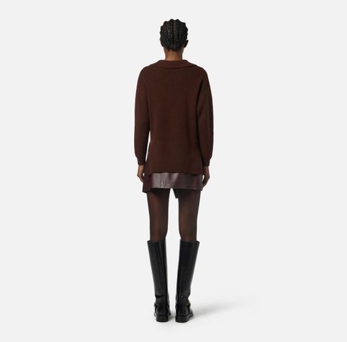 Wool blend jumper with jewel strap