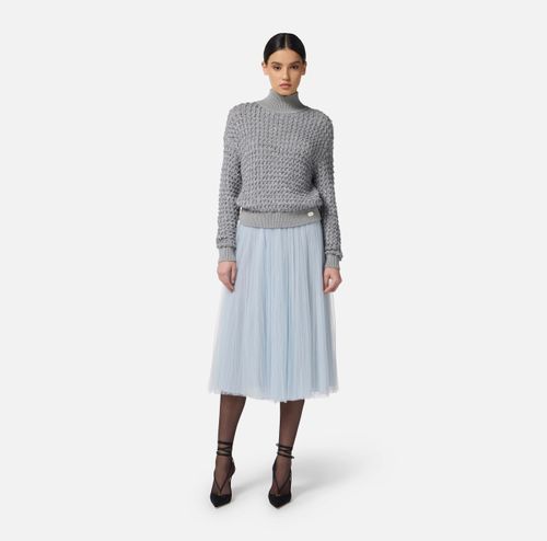 Bouclé top with sequins