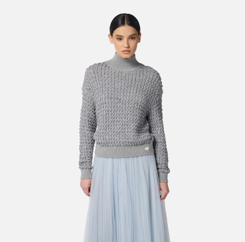 Bouclé top with sequins
