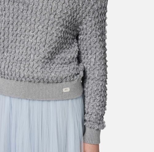 Bouclé top with sequins