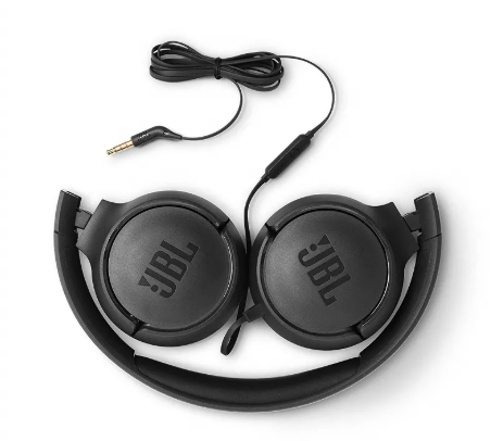 אוזניות JBL TUNE T500 בצבע שחור — נוחות, עיצוב קל משקל ומיקרופון לשיחות