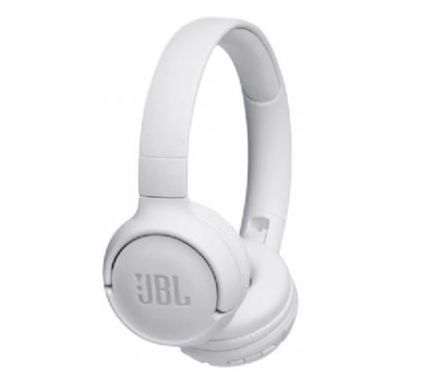 אוזניות נוחות JBL TUNE T500 עם סאונד עוצמתי ובאס עמוק בצבע לבן