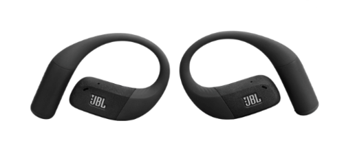 JBL Endurance Zone TWS בצבע שחור‑אפור, אוזניה פתוחה לספורט, עם שליטה במגע ו‑4 מיקרופונים