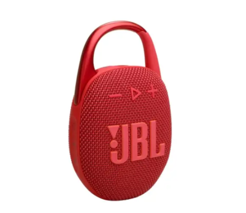 JBL Clip 5 אדום – רמקול Bluetooth קומפקטי ועמיד למים