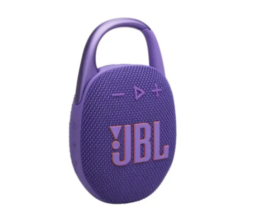 JBL Clip 5 Purple – רמקול אלחוטי עמיד למים ואבק עם סאונד איכותי וניידות מקסימלית
