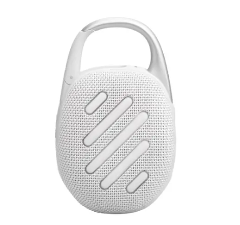 JBL Clip 5 White – רמקול בלוטות' קטן עם סאונד עוצמתי ובאס חזק