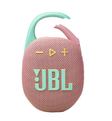 רמקול מיני אלחוטי JBL Clip 5 בצבע ורוד עם קרבינר לחיבור נייד