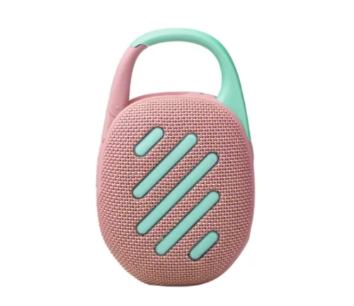 JBL Clip 5 Pink – רמקול בלוטות' קומפקטי עם סאונד חזק ובאס עמוק