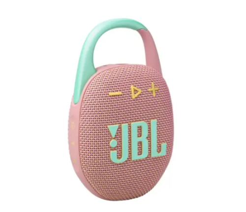 JBL Clip 5 ורוד, רמקול נייד לטיולים ופעילויות חוץ עם 12 שעות נגינה