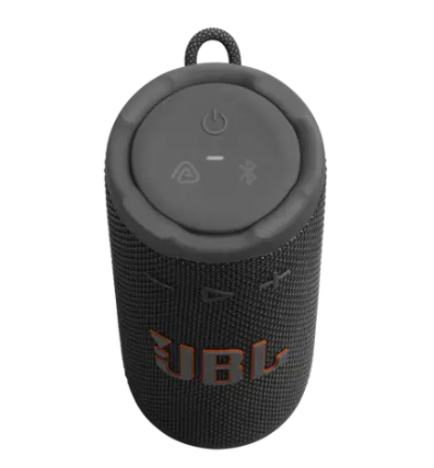 רמקול אלחוטי JBL Grip Black, כולל קרבינר לחיבור לתיק או חגורה, עמיד למים ואבק