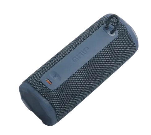 רמקול Bluetooth כחול עם קרבינר לחיבור קל לתיק או אופניים