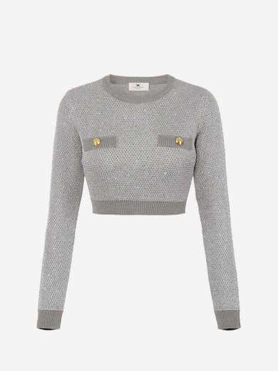 Knit top with sequins